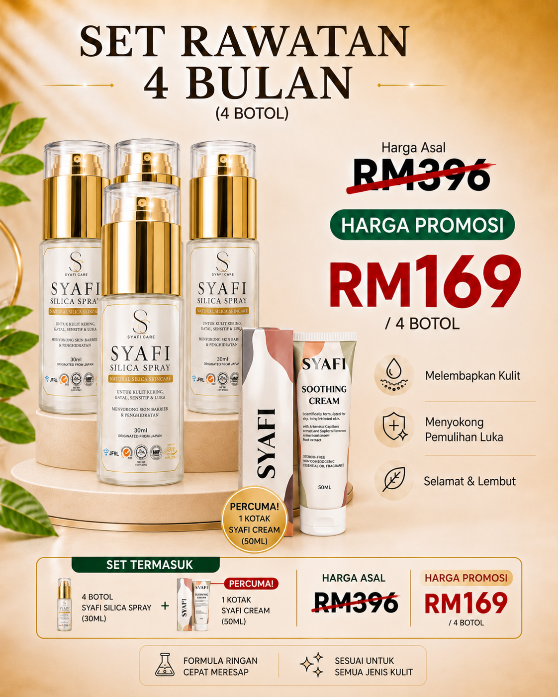 Set Rawatan 4 Bulan Syafi Silica Spray