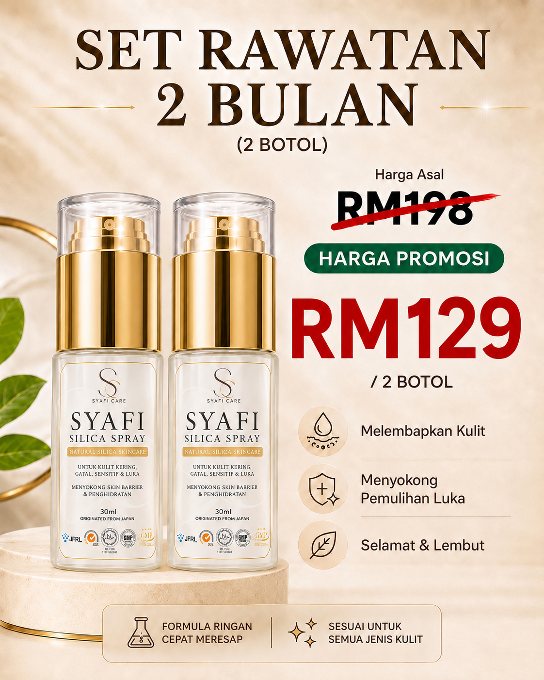 Set Rawatan 2 Bulan Syafi Silica Spray
