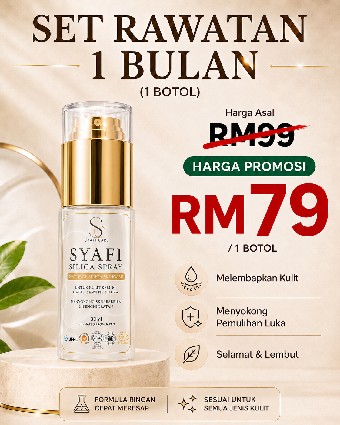 Set Rawatan 1 Bulan Syafi Silica Spray