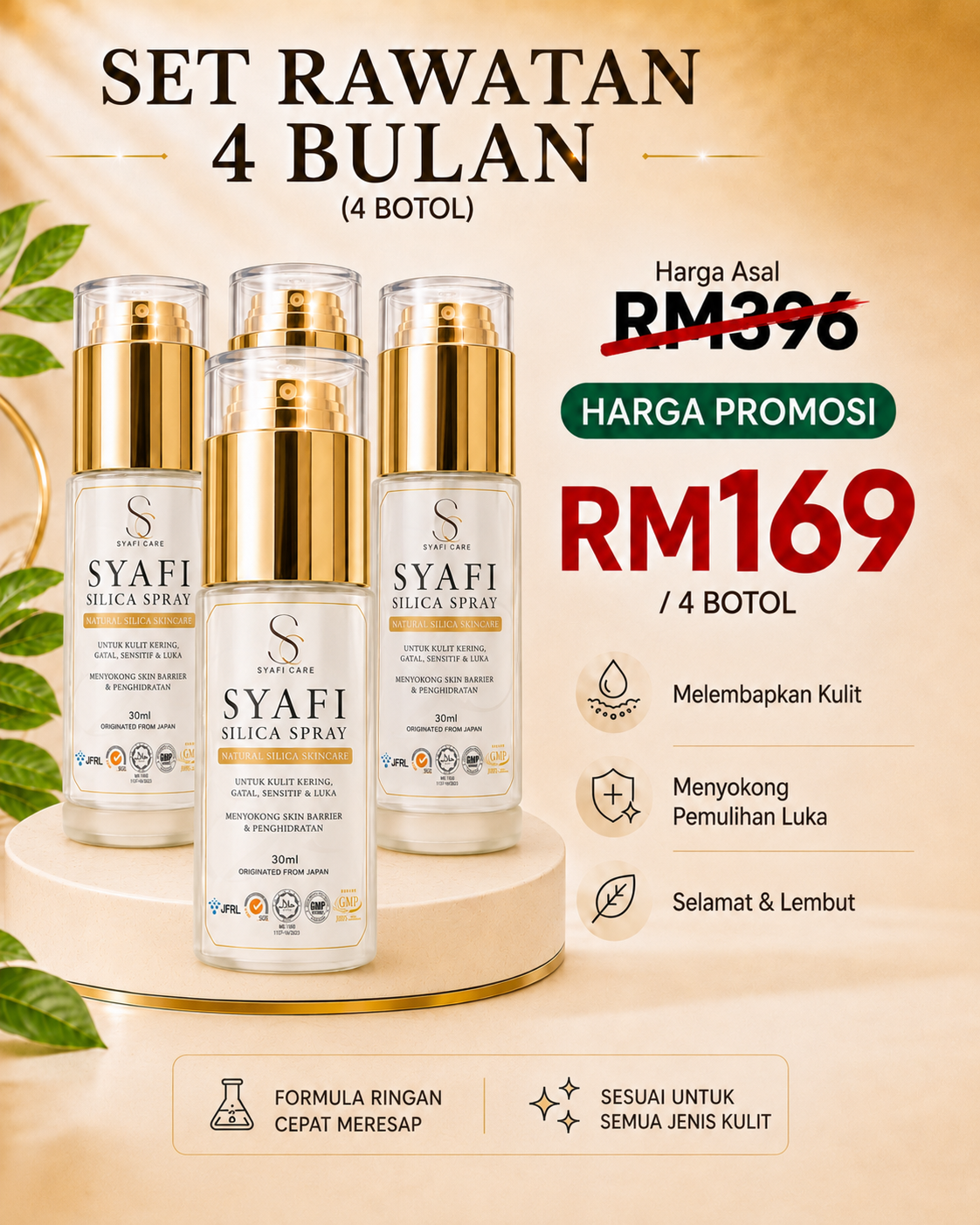 Set Rawatan 4 Bulan Syafi Silica Spray