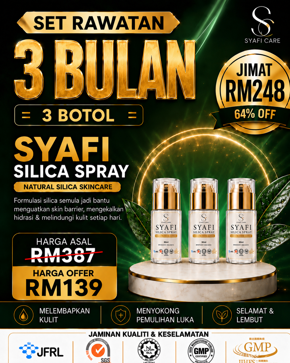 Set Rawatan 4 Bulan Syafi Silica Spray