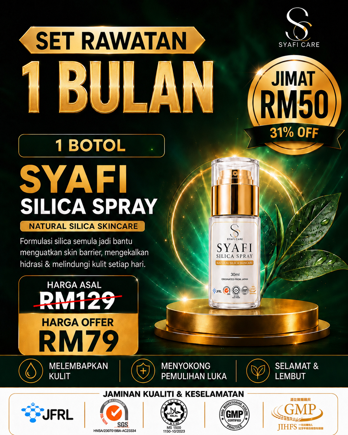 Set Rawatan 1 Bulan Syafi Silica Spray