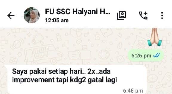 Mesej WhatsApp sebenar Halyani