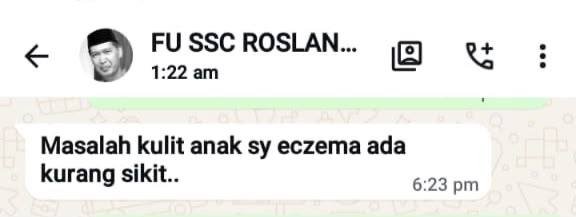 Mesej WhatsApp sebenar Roslan