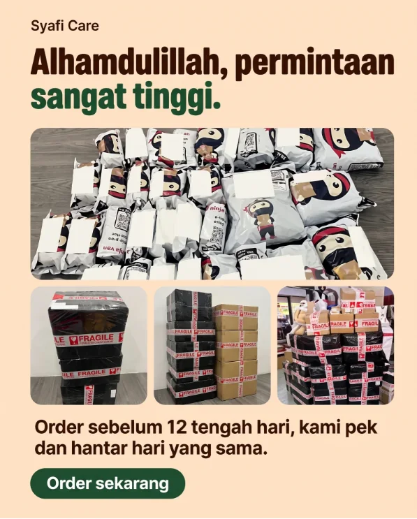 Foto sebenar parcel Syafi Care sedia dihantar